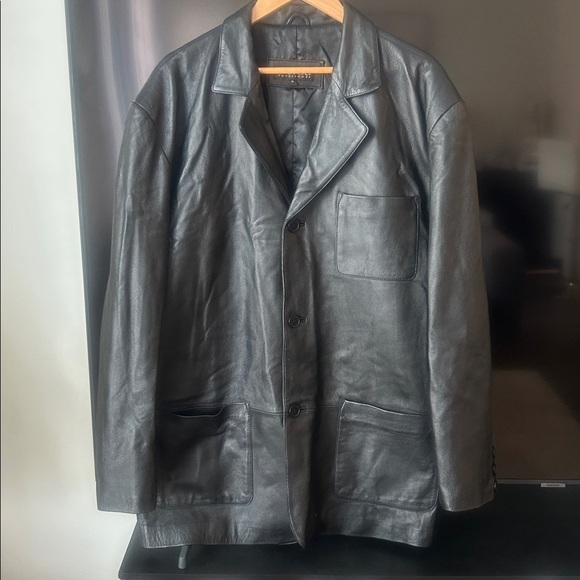 Horst Düsseldorf Men’s XL Leather Jacket Classic Black Coat - Picture 9 of 16